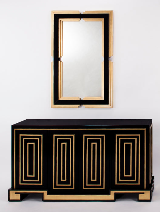 4440-S Black and Goldleaf Wood Cabinet with elegant design | Vrxco.com