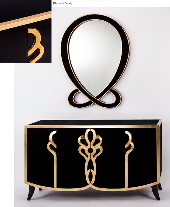 4441-S Dark Espresso Wood 4-Door Cabinet with modern design | Vrxco.com