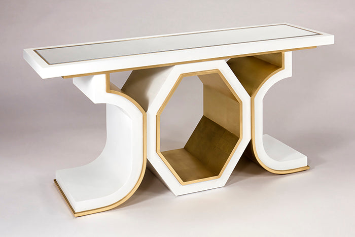 4452-D Wood Mirror Insert Console Table with modern design | Vrxco.com