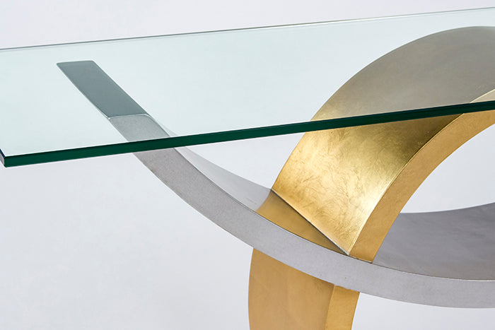 4472-D Wood Console Table with Glass featuring modern design | Vrxco.com