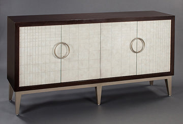 4495-S Tobacco Finish 4-Door Cabinet - Stylish and Modern Storage Solution | Vrxco.com