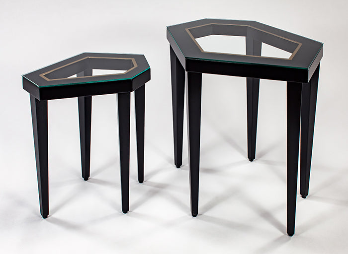 4498-NT Nesting Tables with Glass - Modern and Stylish Set of Tables | Vrxco.com