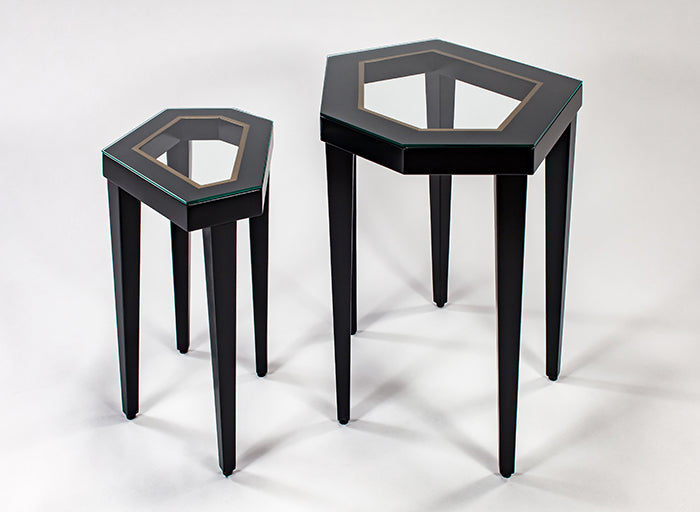 4498-NT Nesting Tables with Glass - Modern and Stylish Set of Tables | Vrxco.com