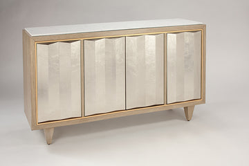 "4503-S Silver Metallic 4-Door Wood Cabinet with Stone Top" | Vrxco.com