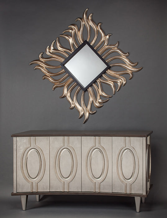 "4506-S Old World Silver 4-Door Wood Cabinet" | Vrxco.com