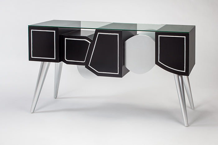"4511-S Black and Silverleaf Wood Cabinet" | Vrxco.com