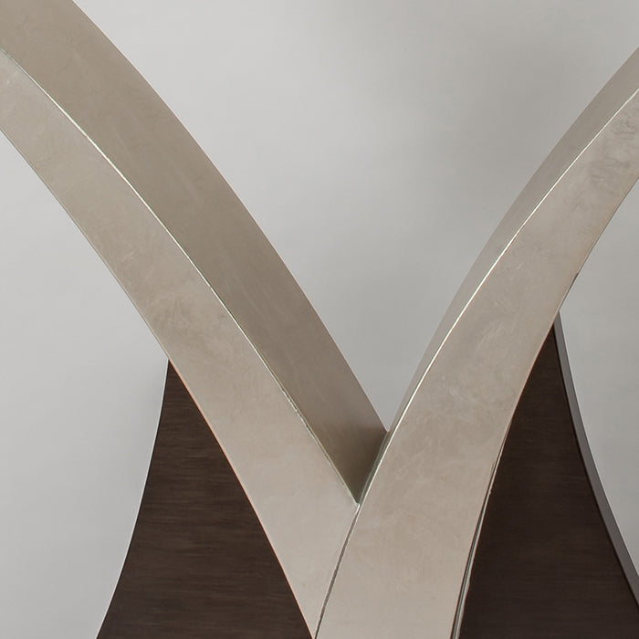 "4513-D Silver with Champagne Wood Console Table" | Vrxco.com