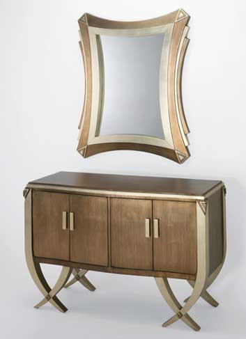 Elegant 5822-S silverleaf wood cabinet with gold wash and four doors for premium storage | Vrxco.com