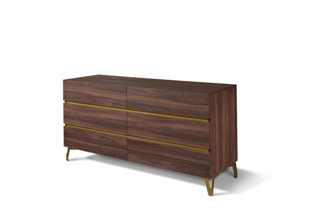Nova Domus Calabria Modern Walnut & Green Velvet Bedroom Set with plush accents | Vrxco.com