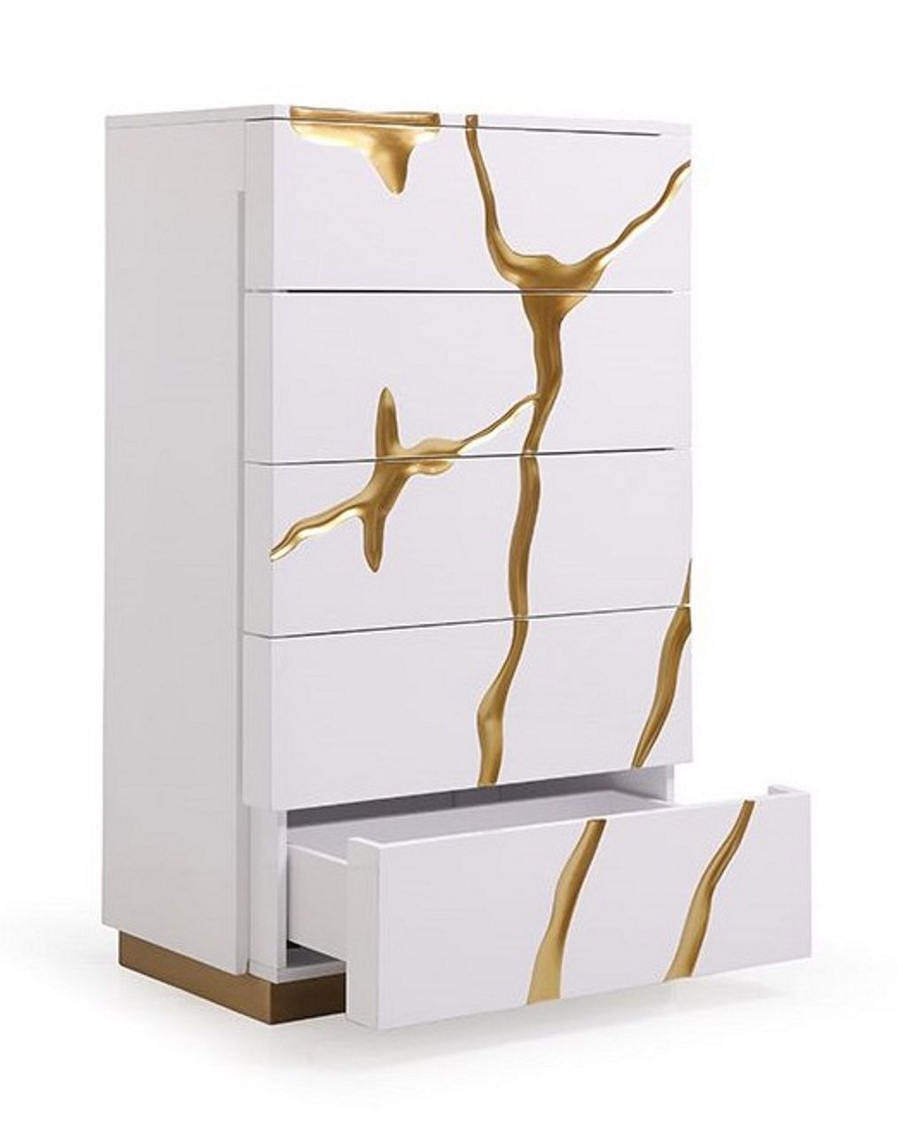 Modrest Aspen White & Gold Bedroom Set showcasing elegance and luxury with a modern touch | Vrxco.com