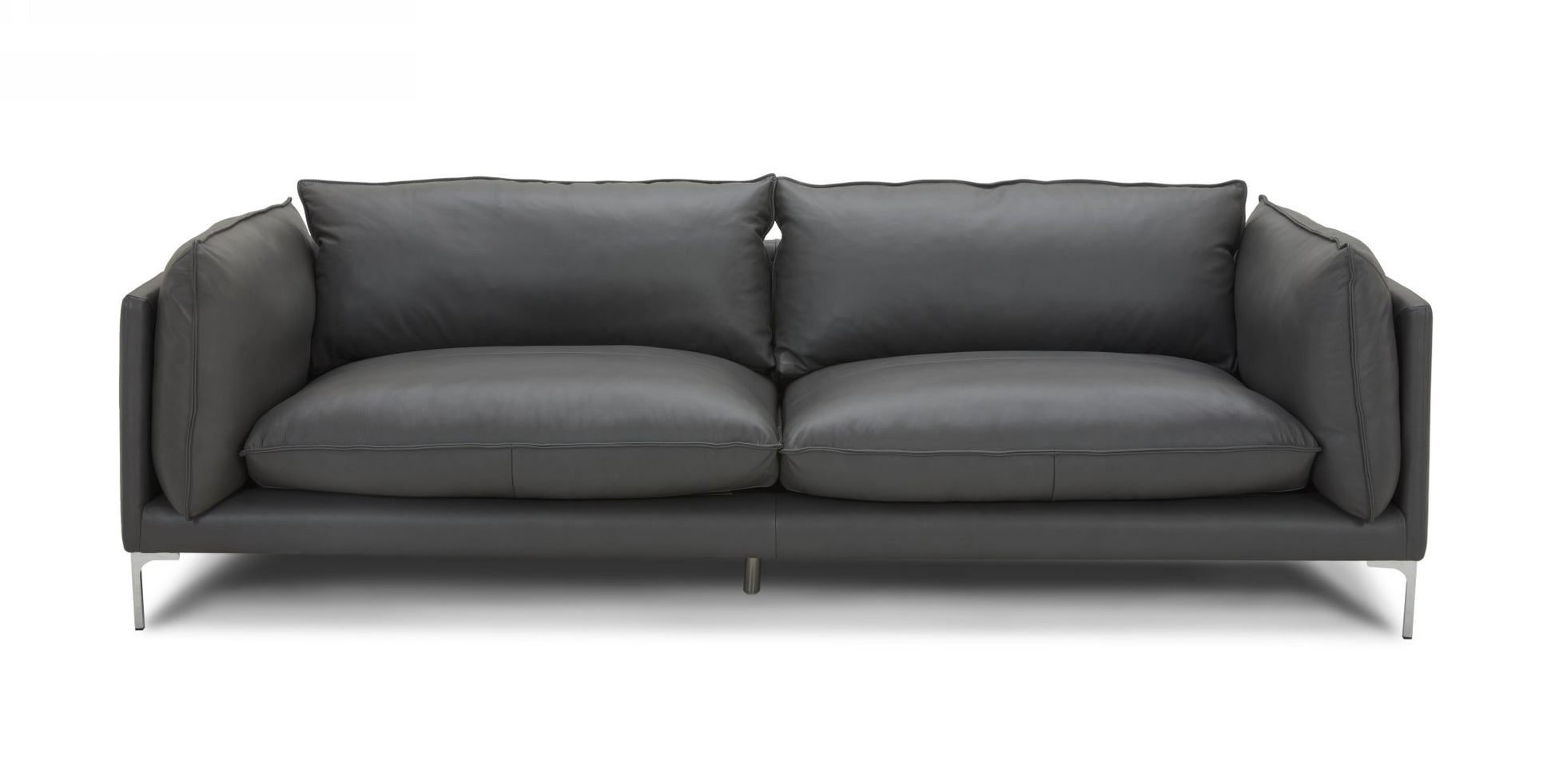 "Divani Casa Harvest - Modern Grey Full Leather Sofa Set - Sleek and contemporary living room furniture" | Vrxco.com