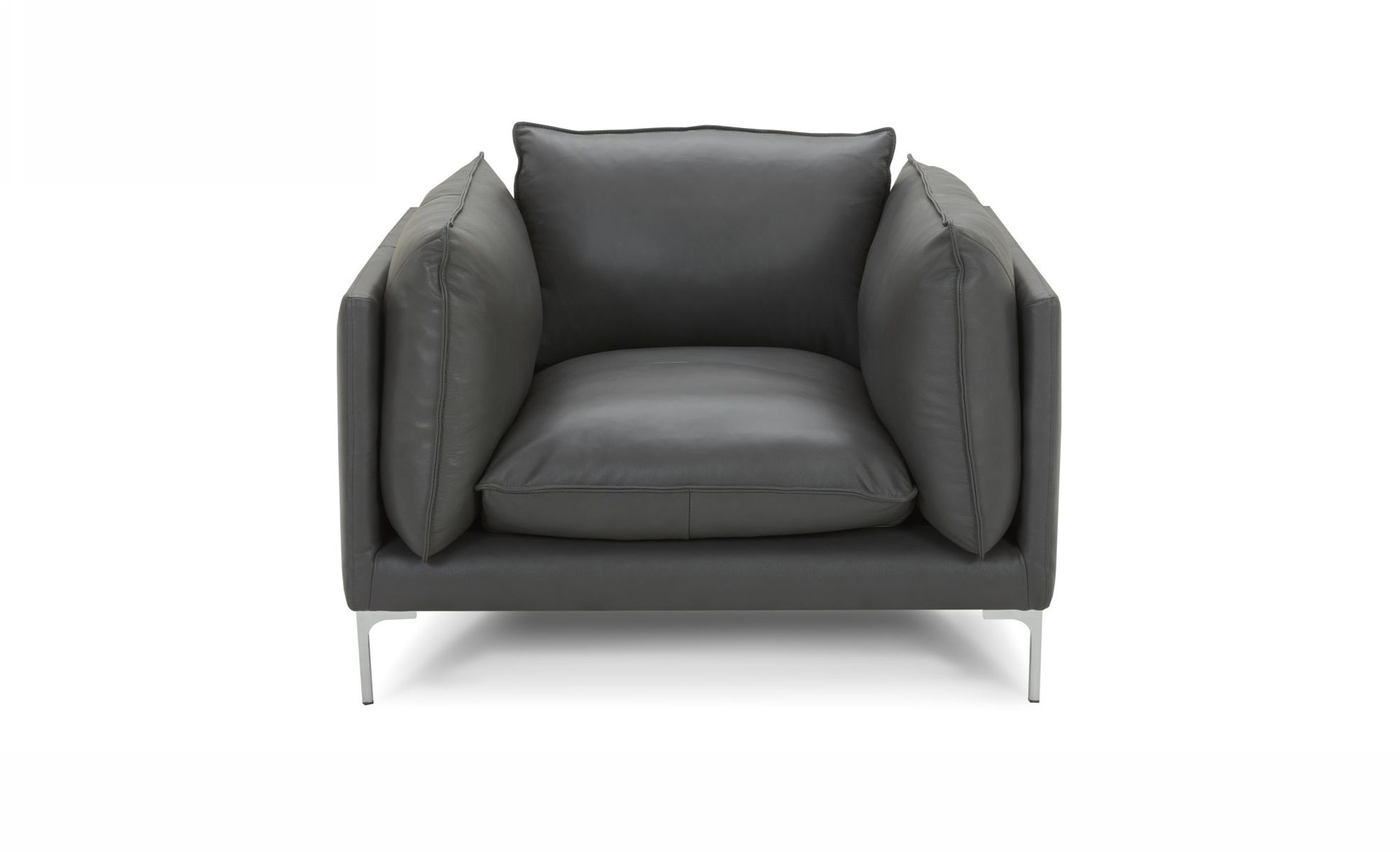 "Divani Casa Harvest - Modern Grey Full Leather Sofa Set - Sleek and contemporary living room furniture" | Vrxco.com