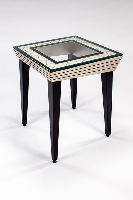 "7842-ET End Table with tempered glass top" | Vrxco.com