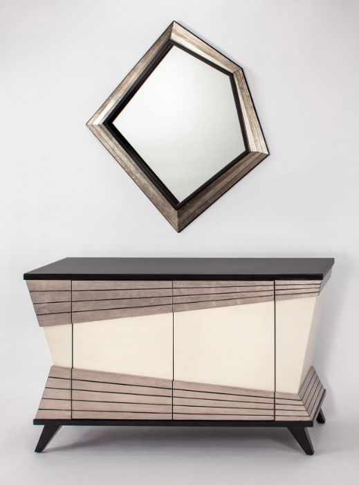 "7842-S Light Antiqued Ivory 2-Door Wood Cabinet with charming finish" | Vrxco.com