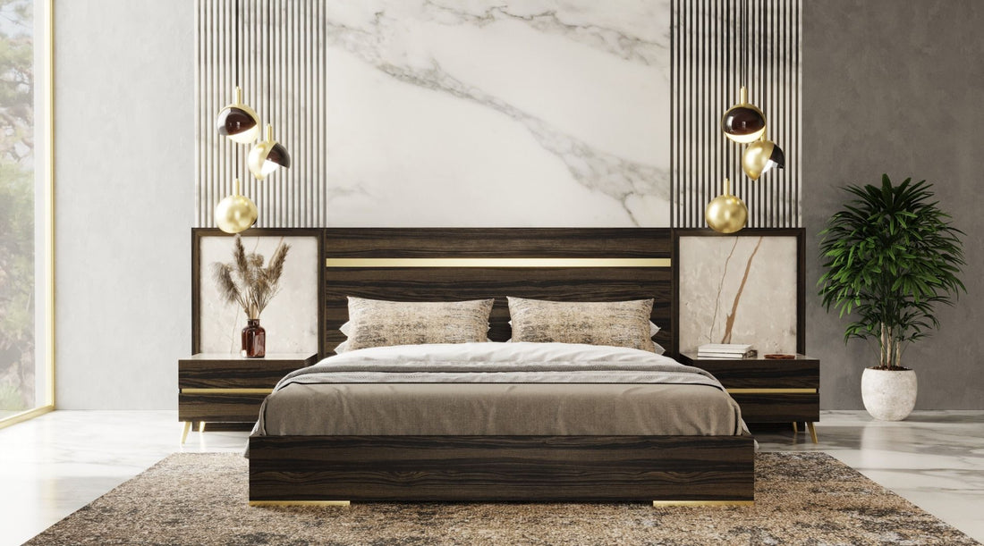 Nova Domus Velondra Modern Eucalypto Marble Bedroom Set with elegant design | Vrxco.com