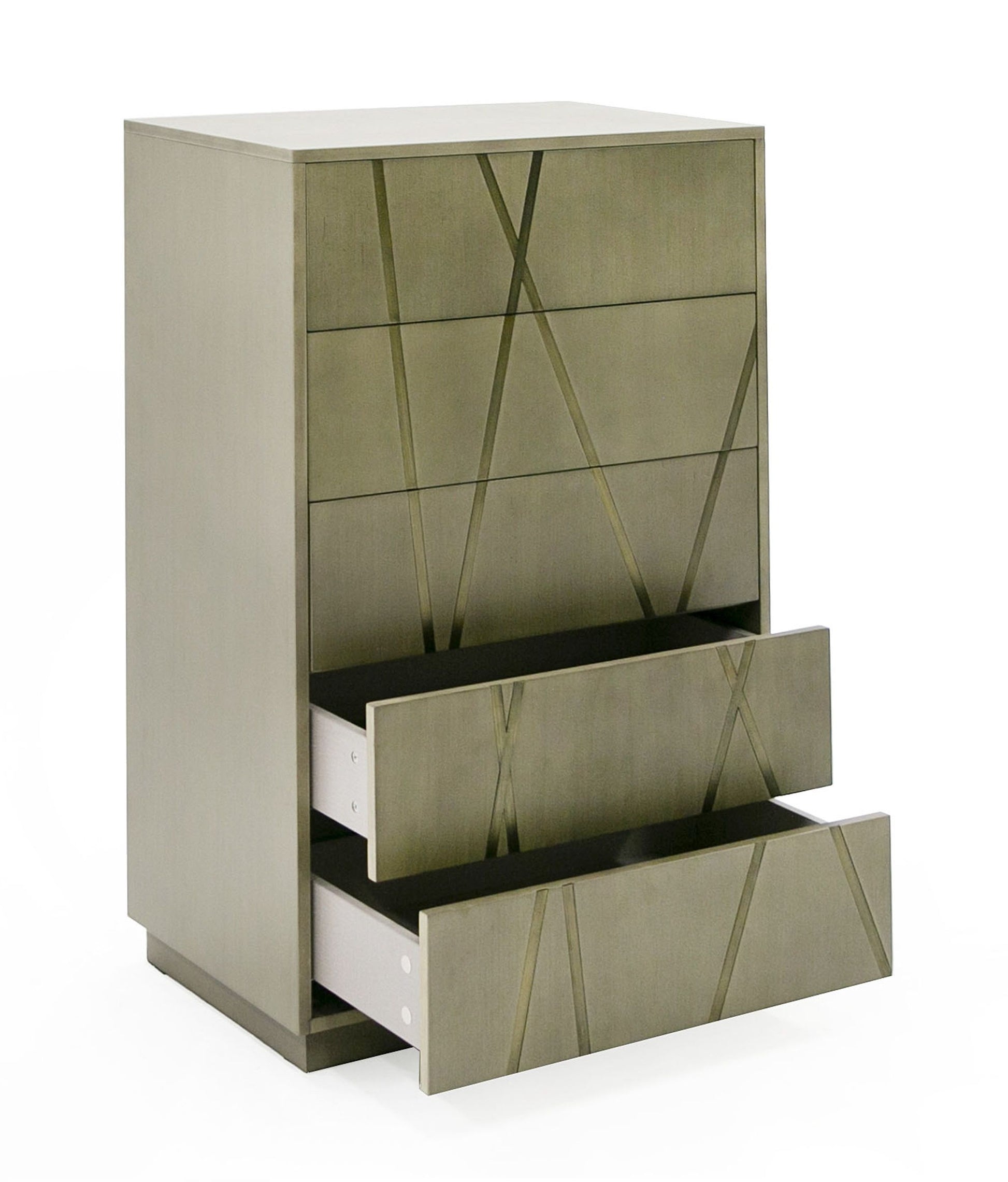 "Modrest Nixa Beige Velvet & Brushed Bronze & Birch Wood Bedroom Set - Modern luxury bedroom set" | Vrxco.com