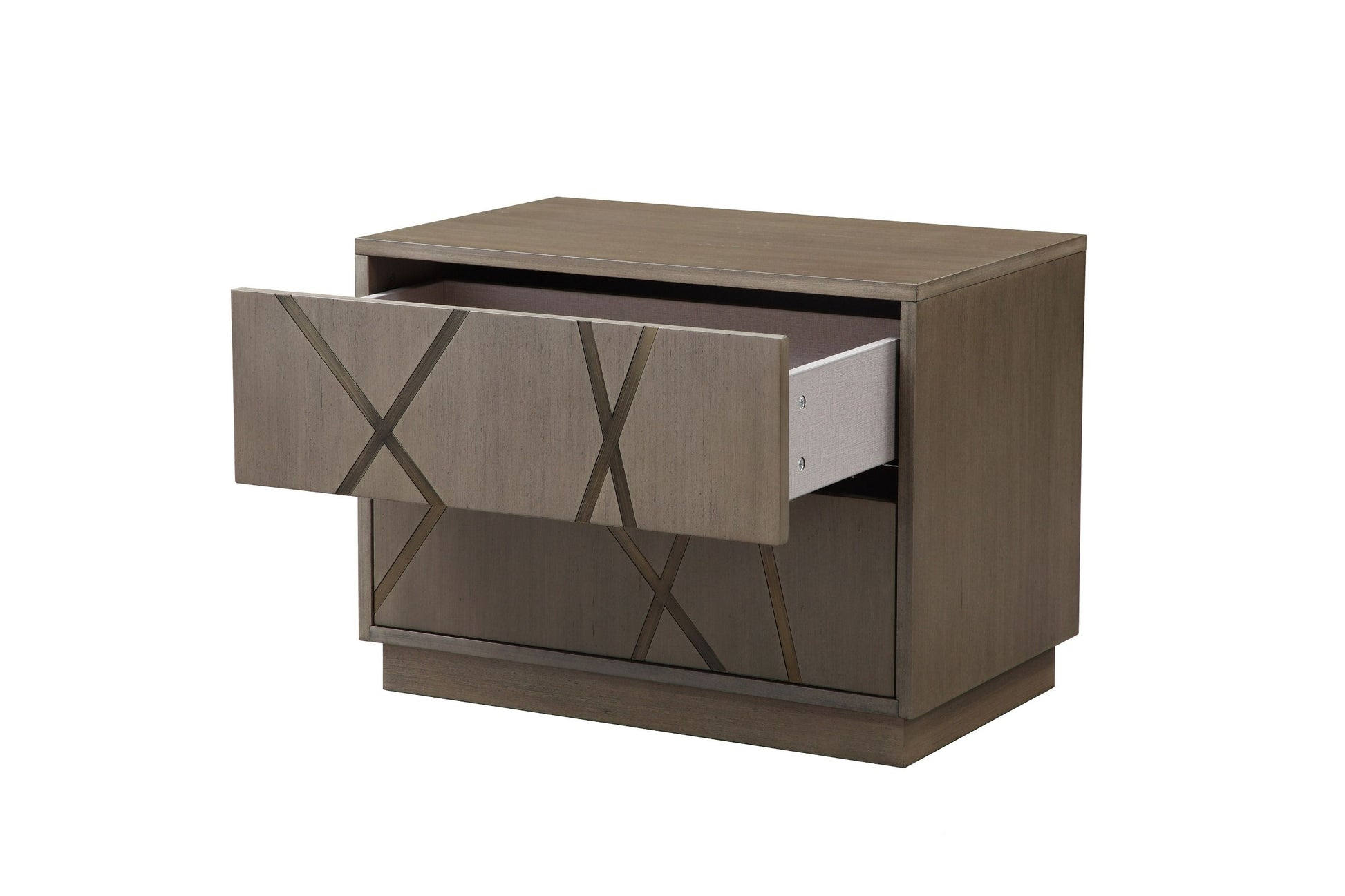 "Modrest Nixa Beige Velvet & Brushed Bronze & Birch Wood Bedroom Set - Modern luxury bedroom set" | Vrxco.com
