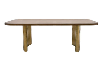 Modrest Marjorie Walnut & Brushed Gold Dining Table showcasing luxury and elegance | Vrxco.com