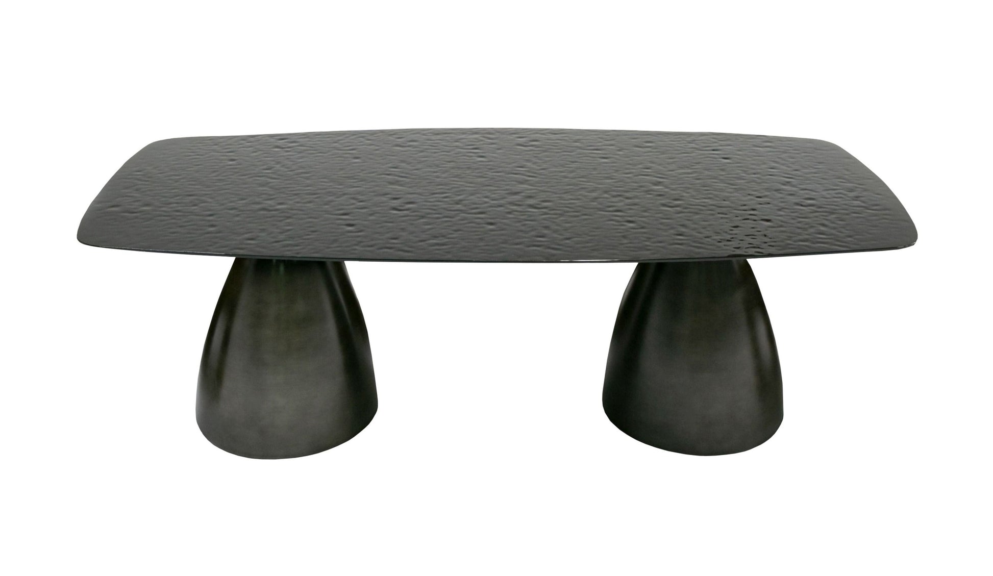 "Modrest Calexico Black Wave Glass Rectangular Dining Table - Modern dining table" | Vrxco.com
