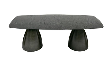 "Modrest Calexico Black Wave Glass Rectangular Dining Table - Modern dining table" | Vrxco.com
