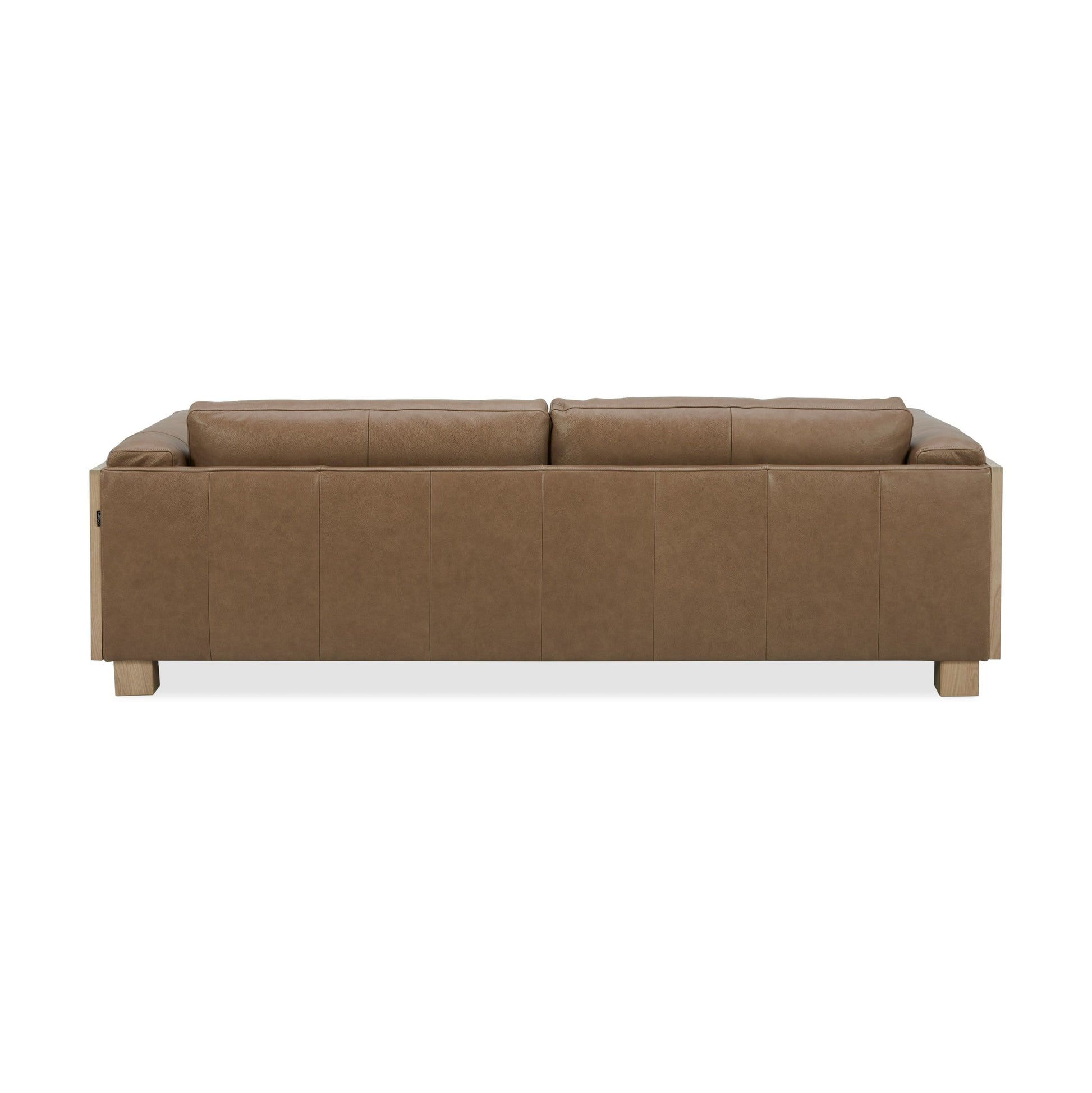 "Divani Casa Danson - Modern Tan Leather + Wicker Sofa - Stylish and unique living room furniture" | Vrxco.com