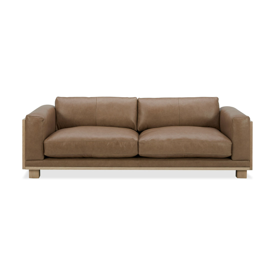"Divani Casa Danson - Modern Tan Leather + Wicker Sofa - Stylish and unique living room furniture" | Vrxco.com
