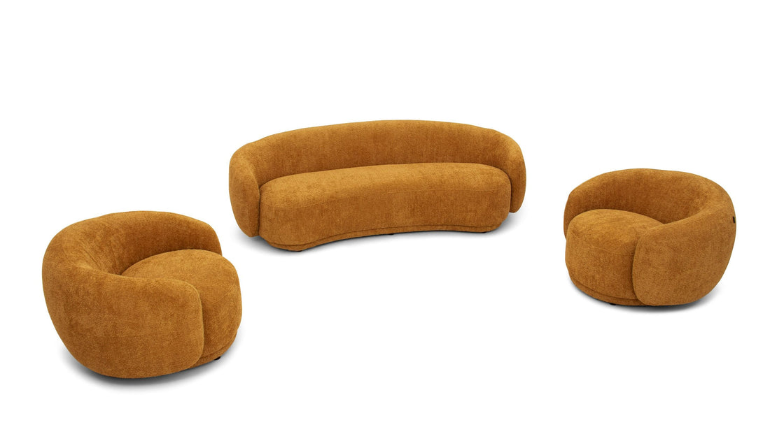 "Divani Casa Andrew - Modern Orange Fabric Sofa Set - Stylish and comfortable living room furniture" | Vrxco.com