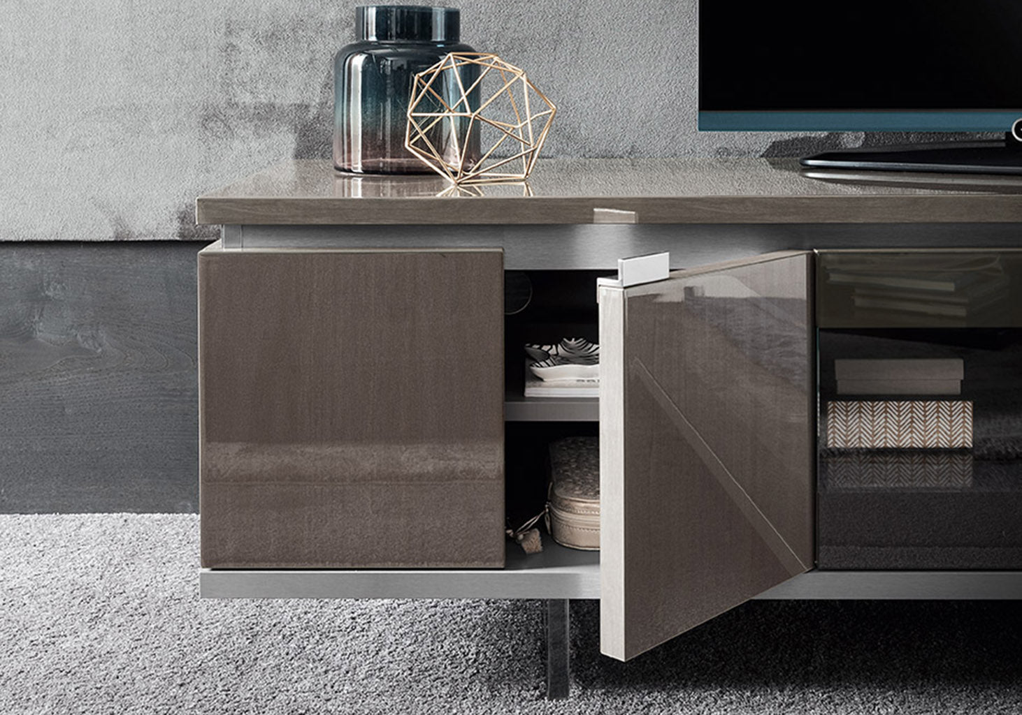 "Athena TV Stand / Entertainment Center with stylish design and functional features" | Vrxco.com