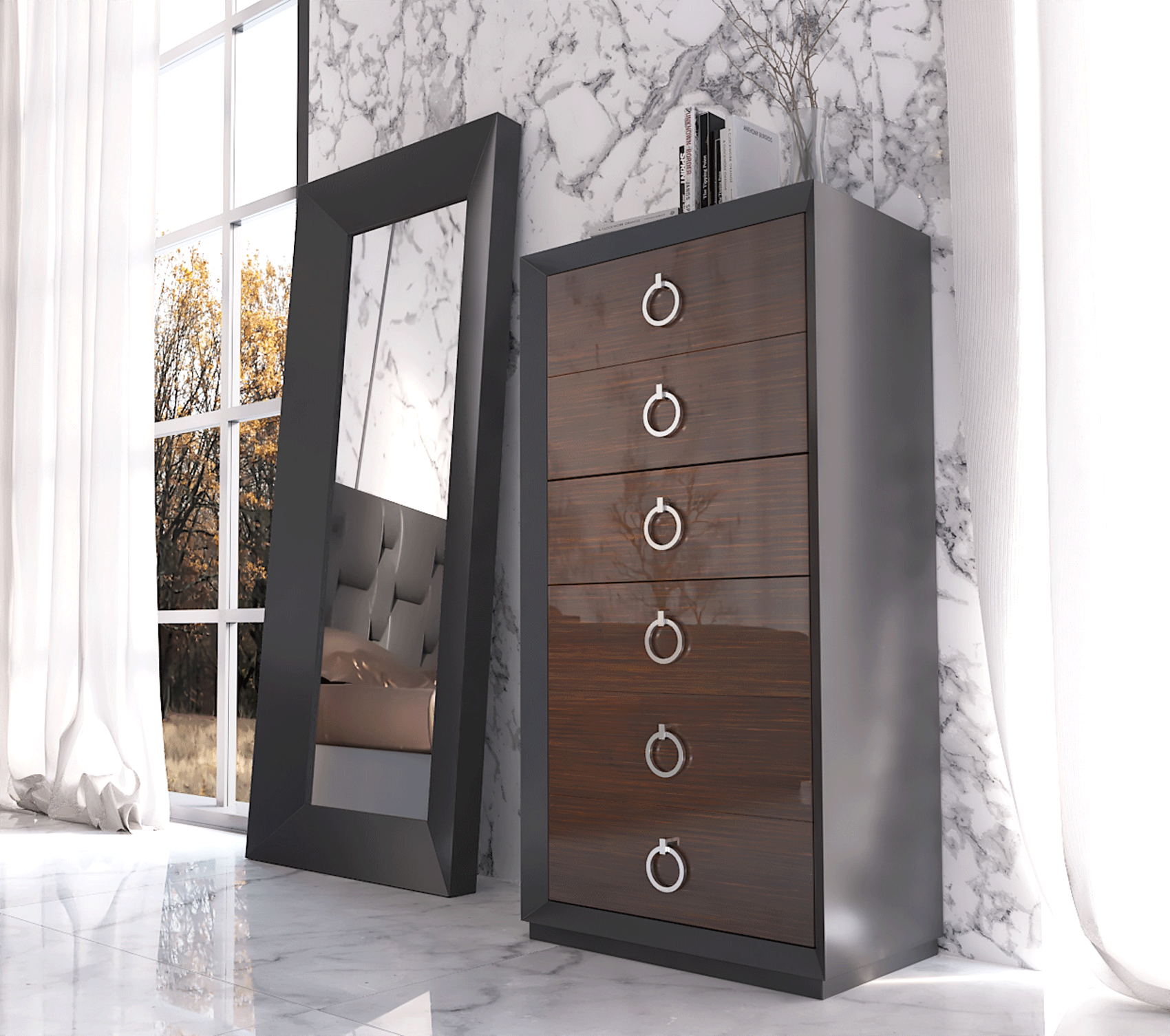 "Emporio Black Bedroom Set with elegant design and modern finishes" | Vrxco.com