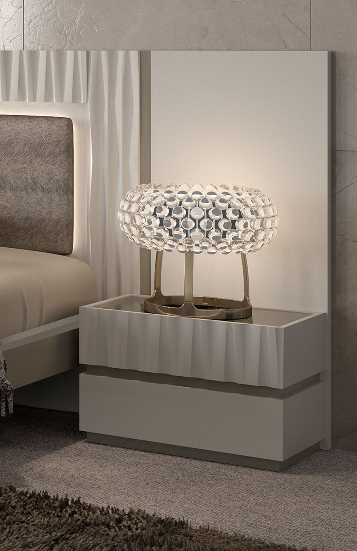 Marina Taupe Bedroom Set with elegant taupe finish and modern design | Vrxco.com