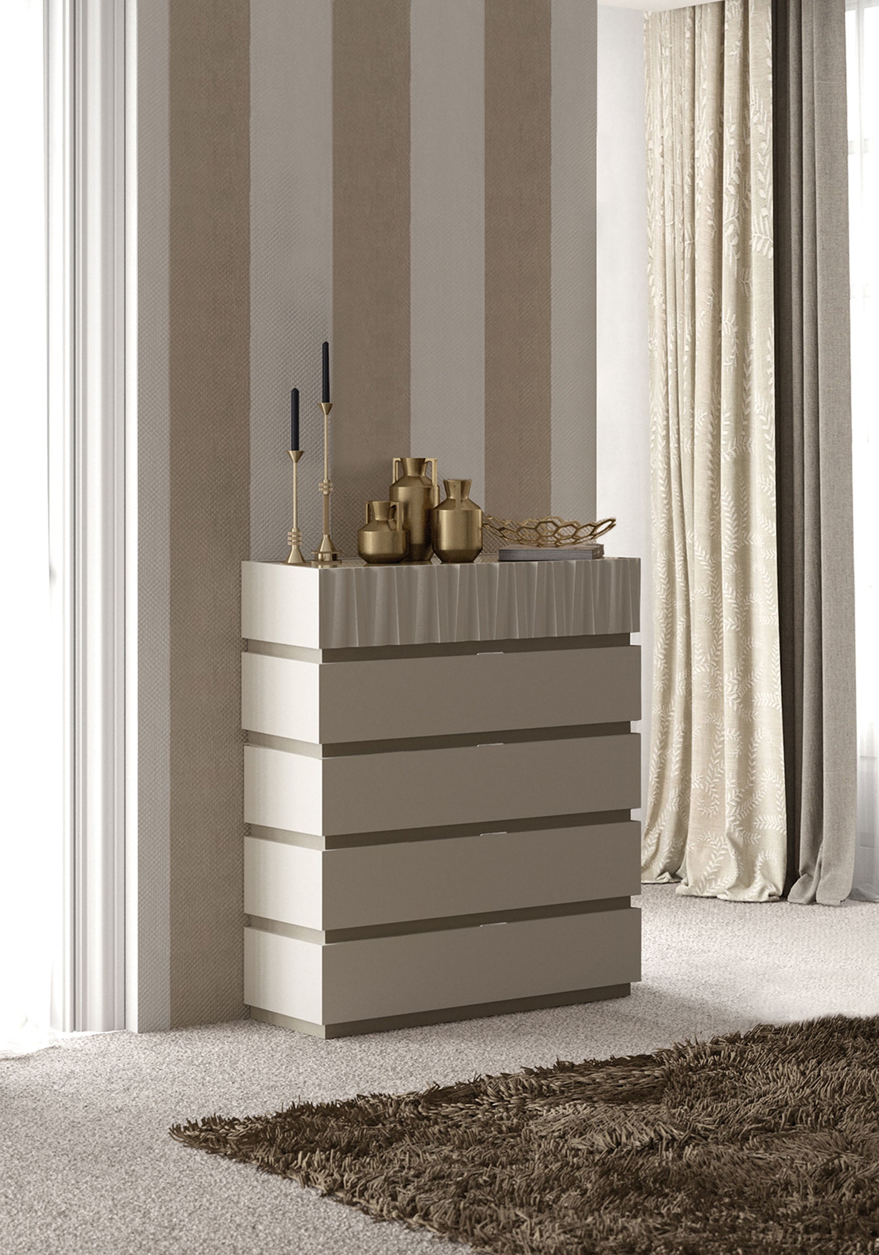 Marina Taupe Bedroom Set with elegant taupe finish and modern design | Vrxco.com