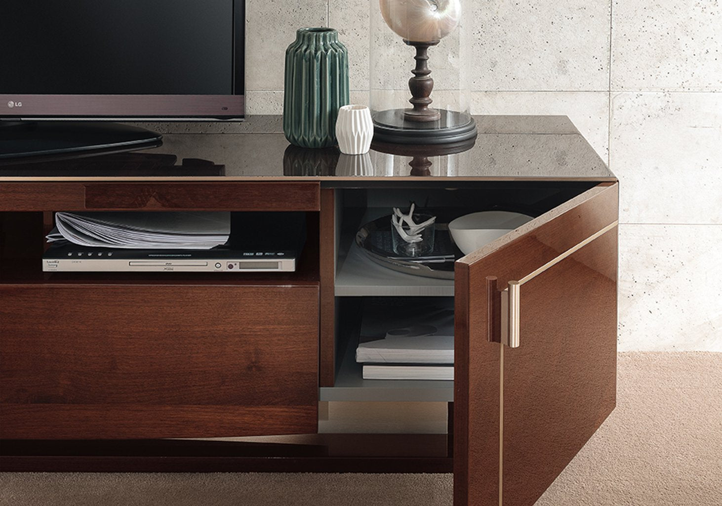 Bellagio TV Stand/Entertainment Center with modern sleek design | Vrxco.com