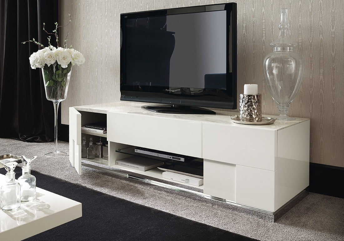 "Canova TV Stand/Entertainment Center with modern design and luxurious finishes" | Vrxco.com