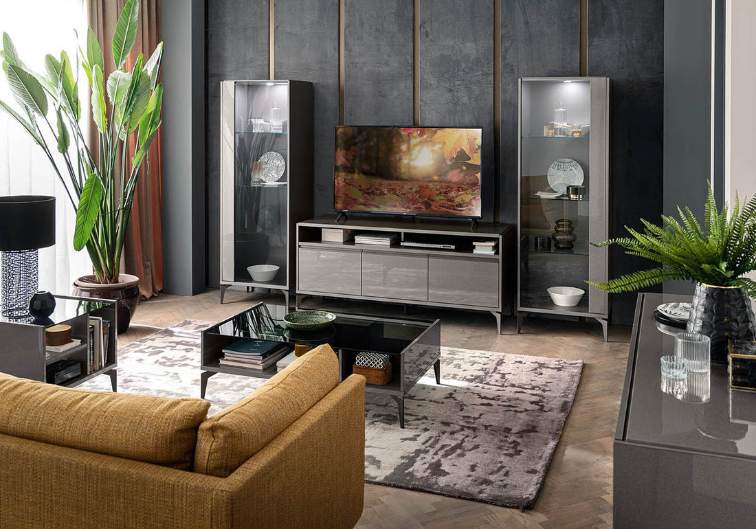 "Graphite TV Stand/Entertainment Center - Modern and sleek media console" | Vrxco.com