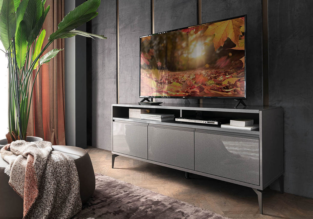 "Graphite TV Stand/Entertainment Center - Modern and sleek media console" | Vrxco.com
