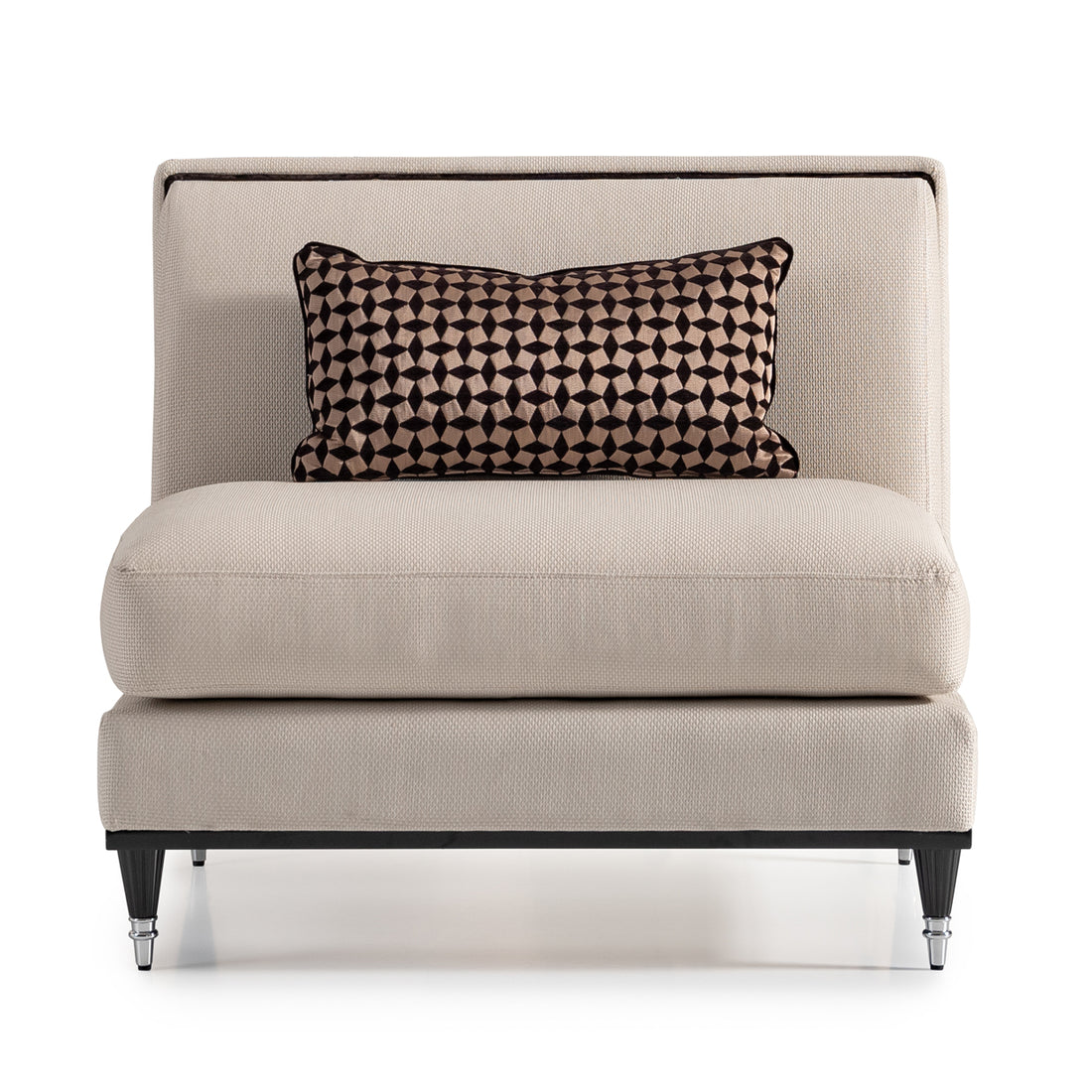 LA FRANCAISE Armless Chair Cafe Au Lait Black with chic modern design  | Vrxco.com