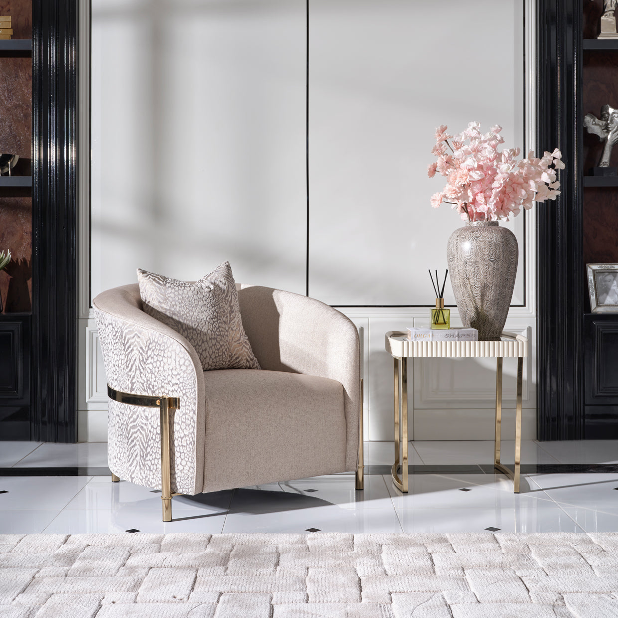 LISBON Chair Opal Gold with elegant modern design | Vrxco.com