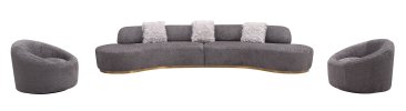 "Moon Sectional & Chair Dark Grey - Comfortable and Stylish Living Room Furniture" | Vrxco.com