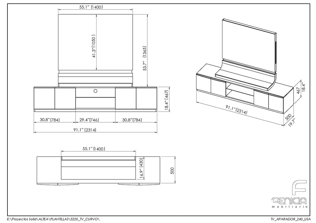 "Granada TV Base W/Panel - Stylish and functional entertainment center" | Vrxco.com