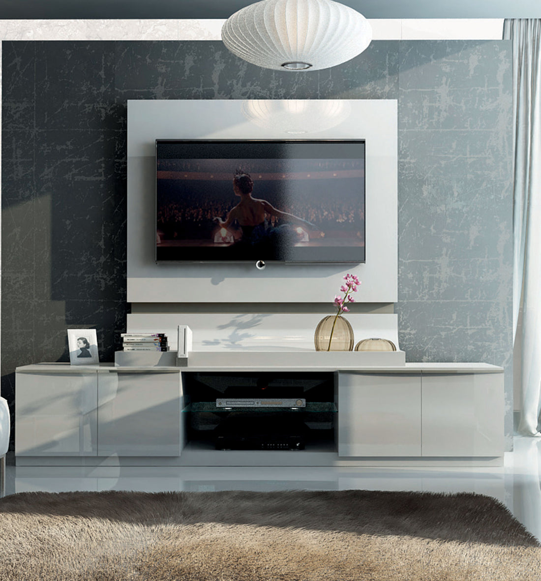 "Granada TV Base W/Panel - Stylish and functional entertainment center" | Vrxco.com