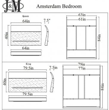 "Amsterdam Bedroom Set with sleek lines and high-quality materials" | Vrxco.com