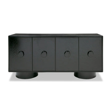"Modrest Calexico Black Wave Glass Buffet - Contemporary buffet furniture" | Vrxco.com