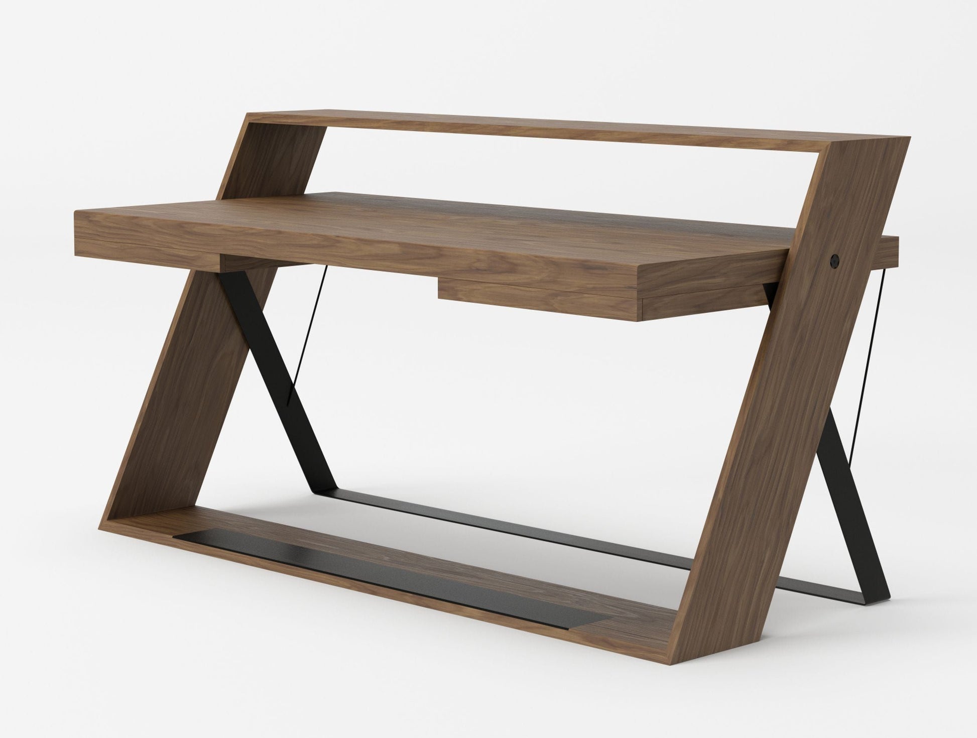 "Modrest Carrie - Modern Walnut & Black Office Desk - Stylish office desk" | Vrxco.com
