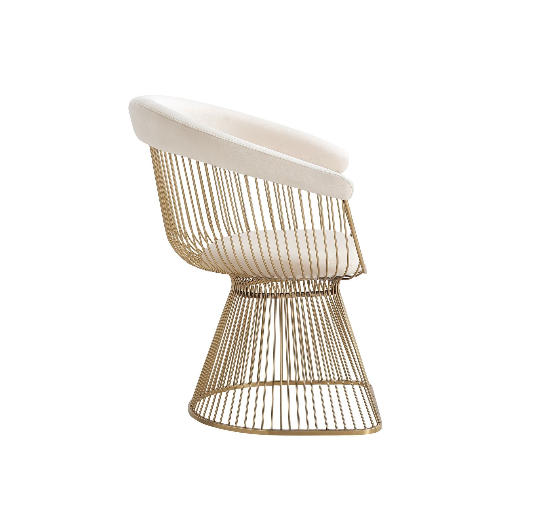 "Modrest Chandler Modern Beige Velvet & Gold Dining Chair - Elegant dining chair" | Vrxco.com