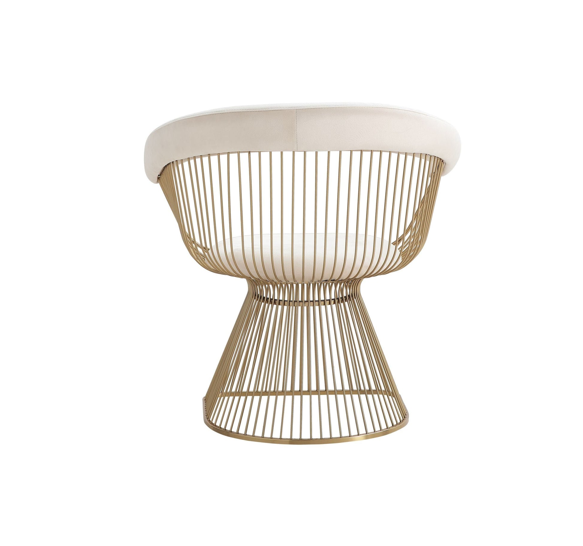 "Modrest Chandler Modern Beige Velvet & Gold Dining Chair - Elegant dining chair" | Vrxco.com