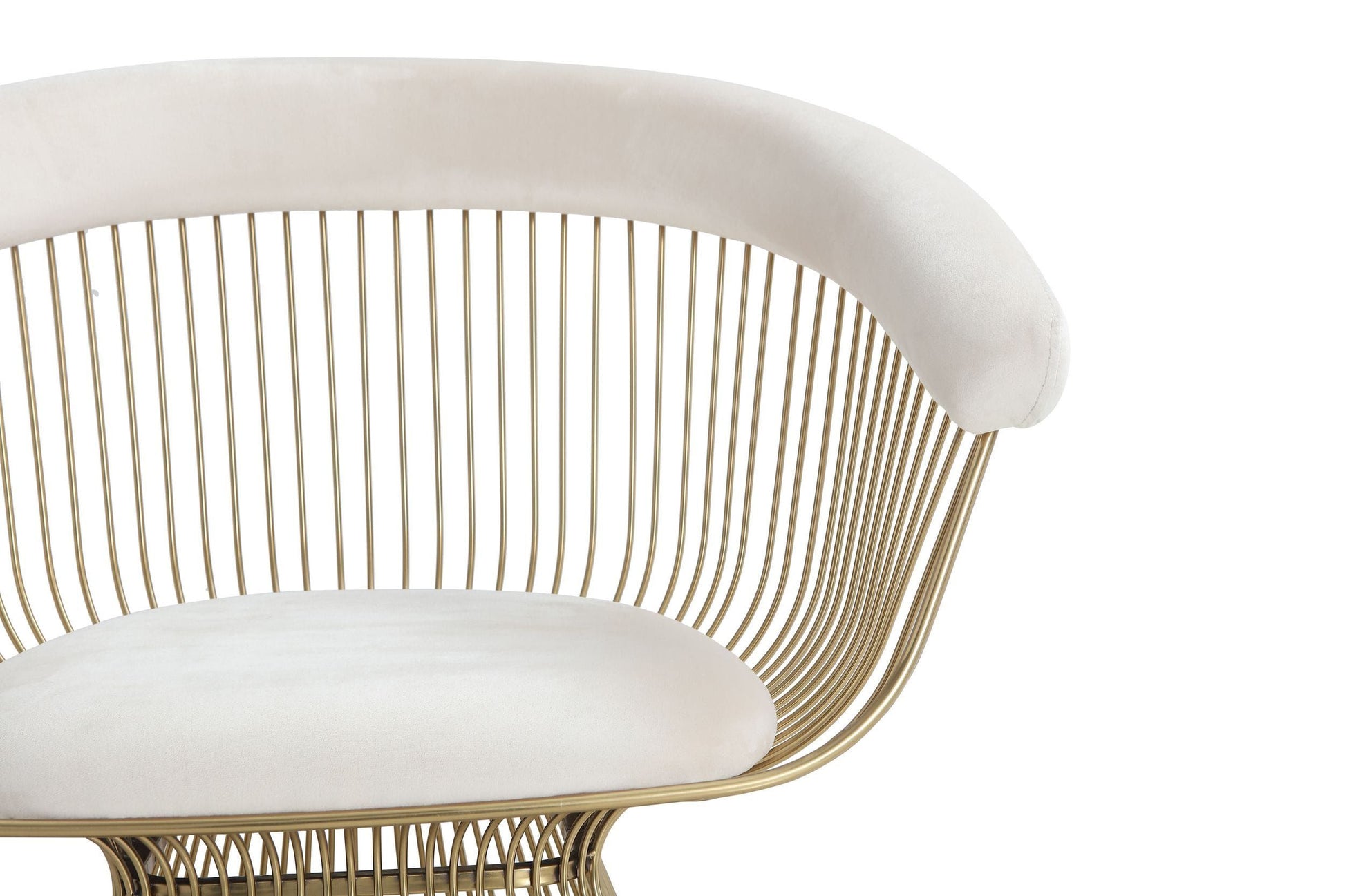 "Modrest Chandler Modern Beige Velvet & Gold Dining Chair - Elegant dining chair" | Vrxco.com