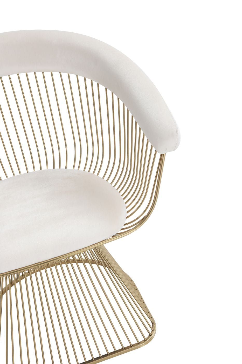 "Modrest Chandler Modern Beige Velvet & Gold Dining Chair - Elegant dining chair" | Vrxco.com