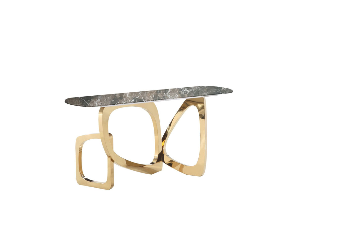 "Modrest Colton - Glam Brown & Gold Console Table - Elegant console table" | Vrxco.com 