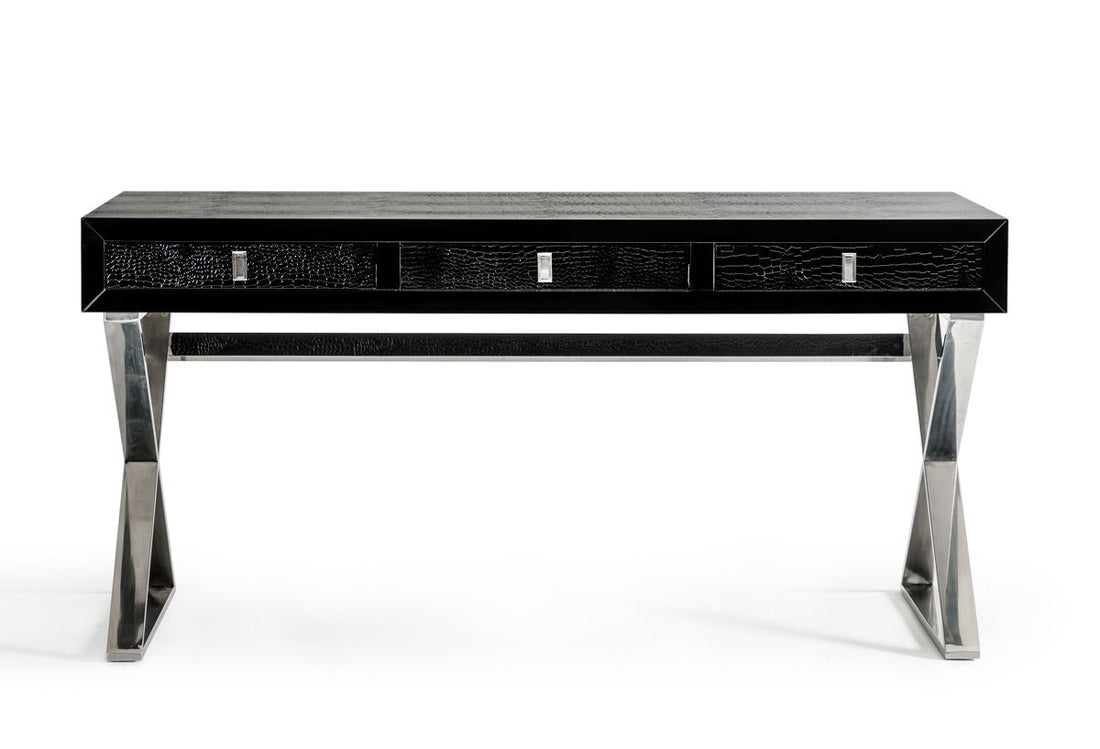 "A&X Congress Transitional Black Crocodile Desk with luxurious finish" | Vrxco.com