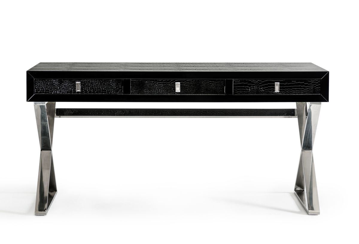 "A&X Congress Transitional Black Crocodile Desk with luxurious finish" | Vrxco.com